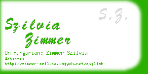 szilvia zimmer business card